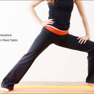 Patagonia Black Boot-Cut Flare Pants with Orange Waistband